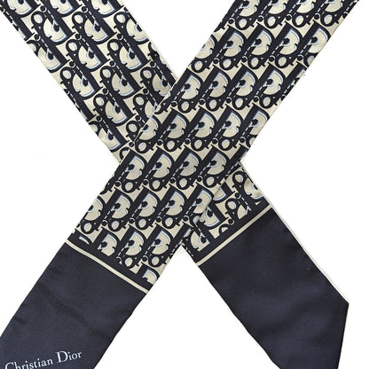 Christian Dior Silk Oblique Mitzah Scarf Blue 4 of 5