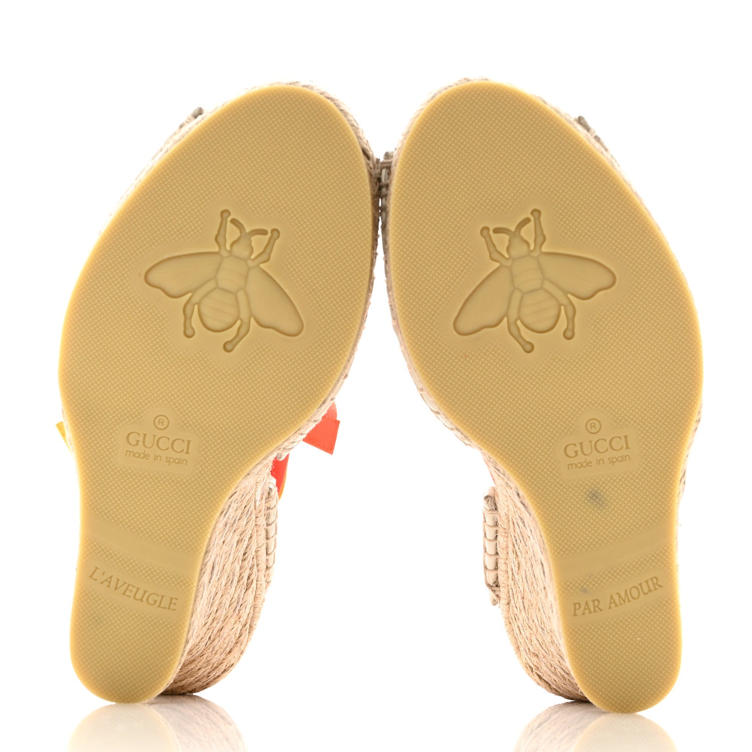 Gucci Canvas Ankle Wrap Interlocking G Platform 35/120mm Espadrille Wedges 36 Orange Yellow 5 of 9