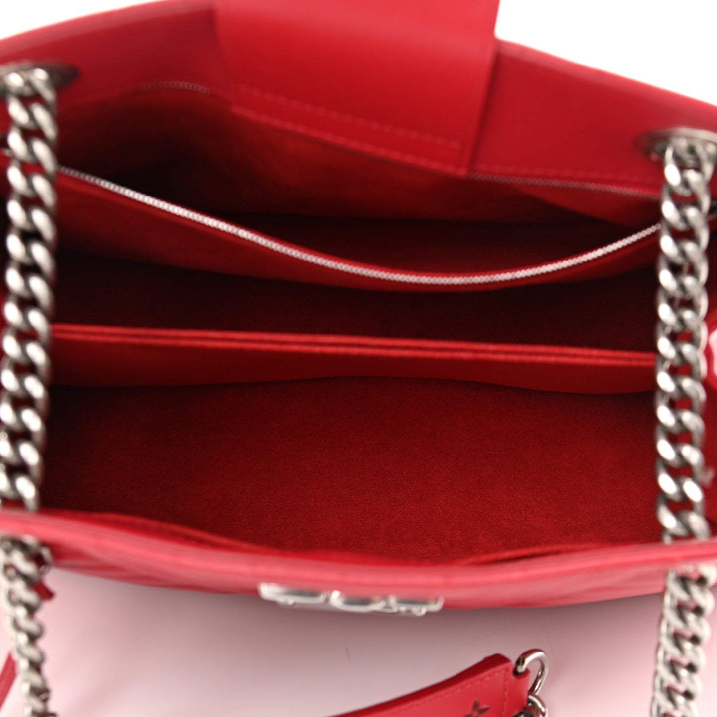 Calfskin New Wave Chain Tote Ecarlate
