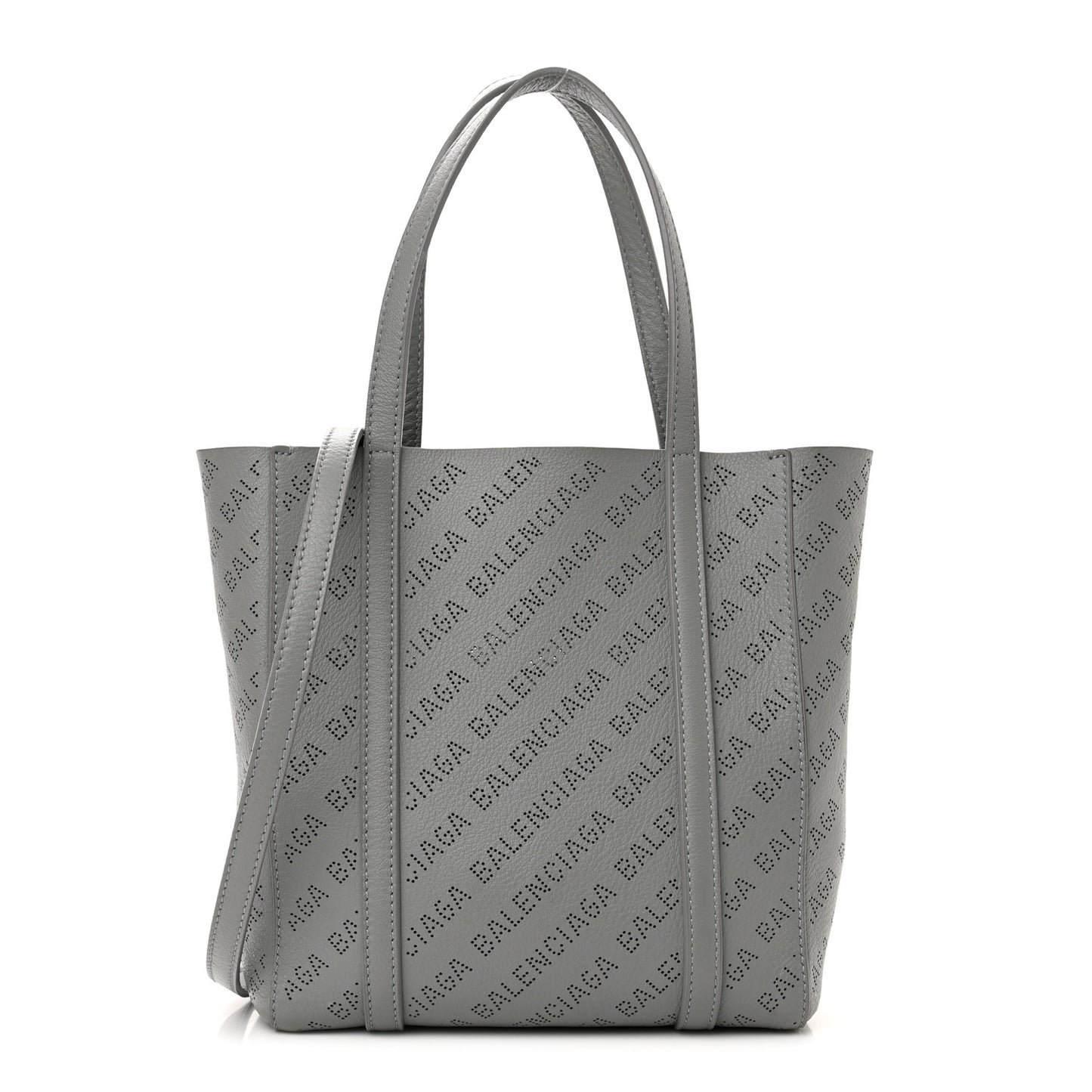 Smooth Calfskin Logo Perforated XXS Everyday Tote Gris Cendre