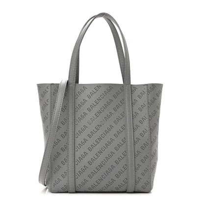 Balenciaga Smooth Calfskin Logo Perforated XXS Everyday Tote Gris Cendre 1 of 10