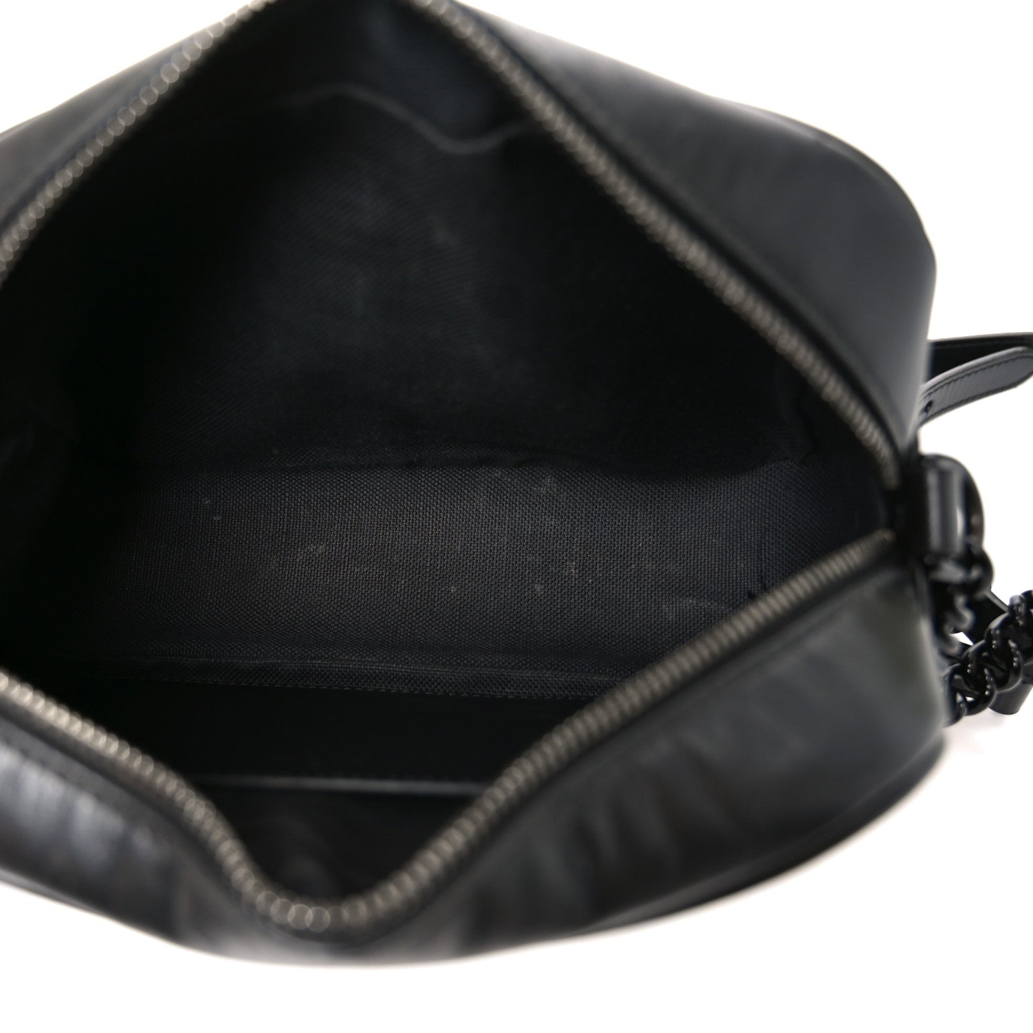 Gucci Calfskin Matelasse Monochrome Small GG Marmont Chain Shoulder Bag Black 5 of 11