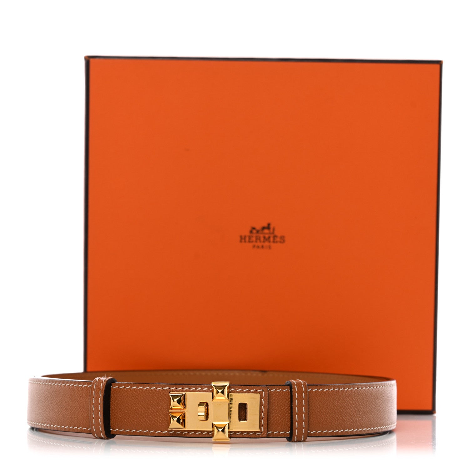Hermes Madame Calfskin 24mm Collier De Chien Belt Gold 6 of 6