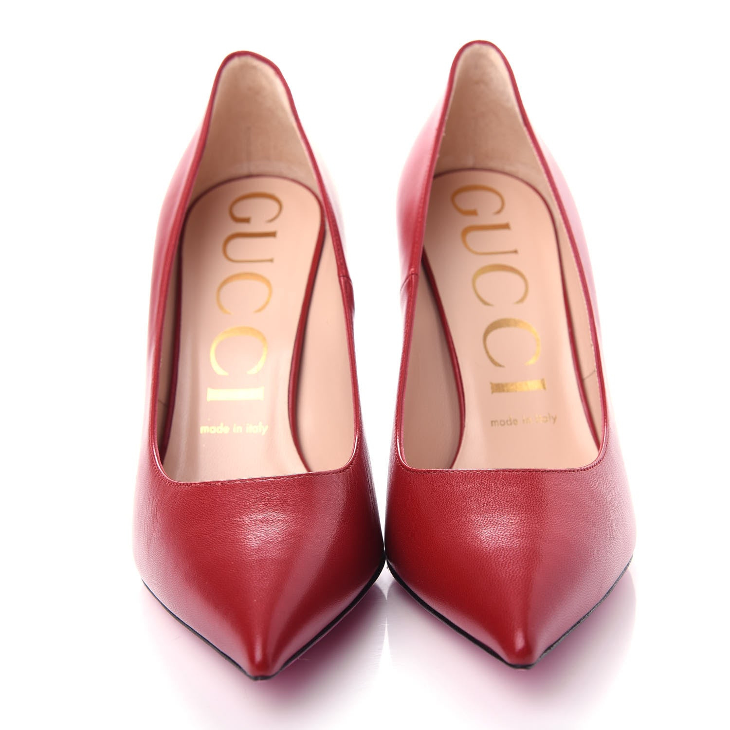 Gucci Nappa Removable Crystal Heart Pumps 38 Red 5 of 13