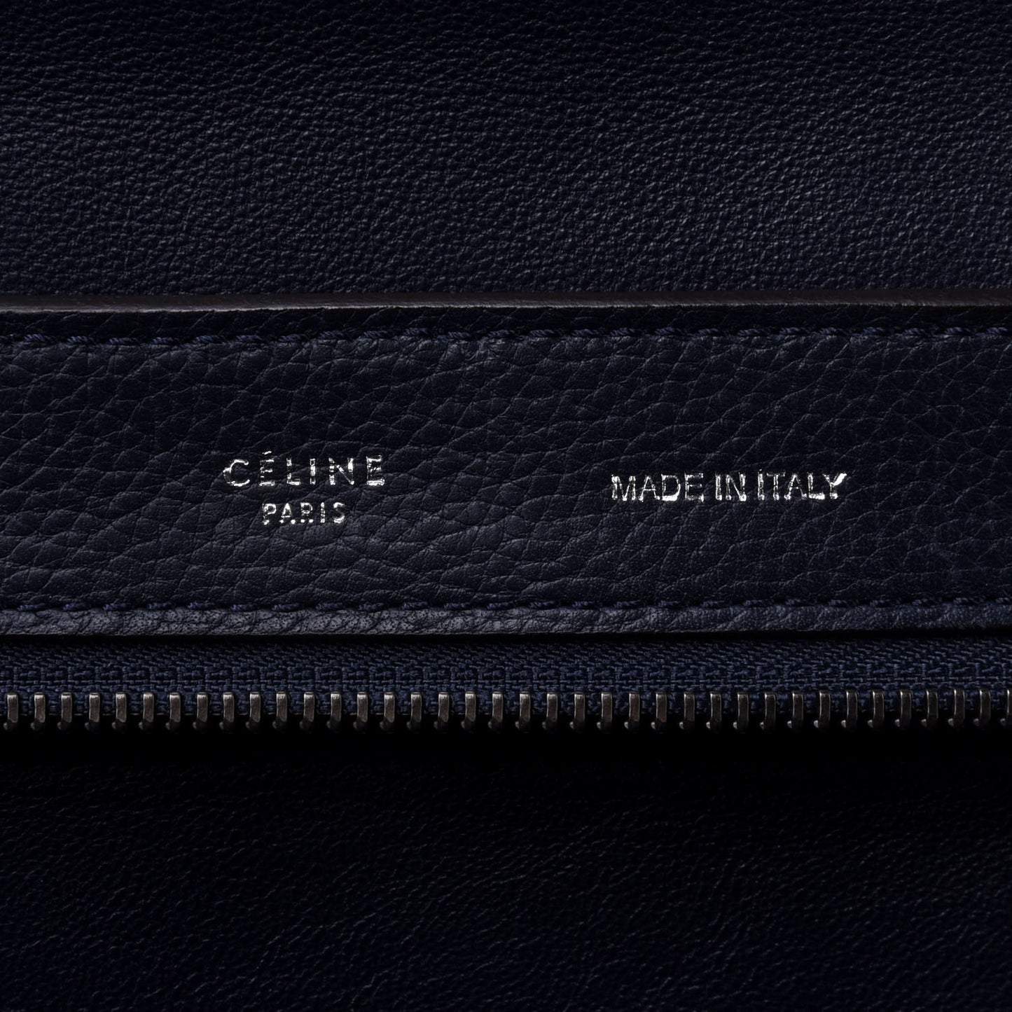 Drummed Calfskin Suede Medium Trapeze Navy Blue