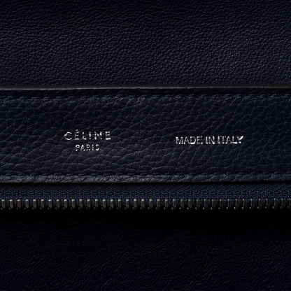 Celine Drummed Calfskin Suede Medium Trapeze Navy Blue 5 of 16
