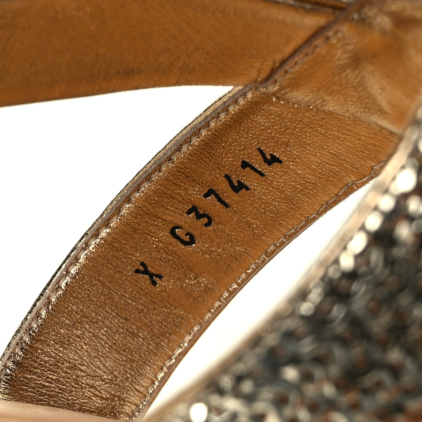 Sequin Pearl CC Thong Sandals 38.5 Gold
