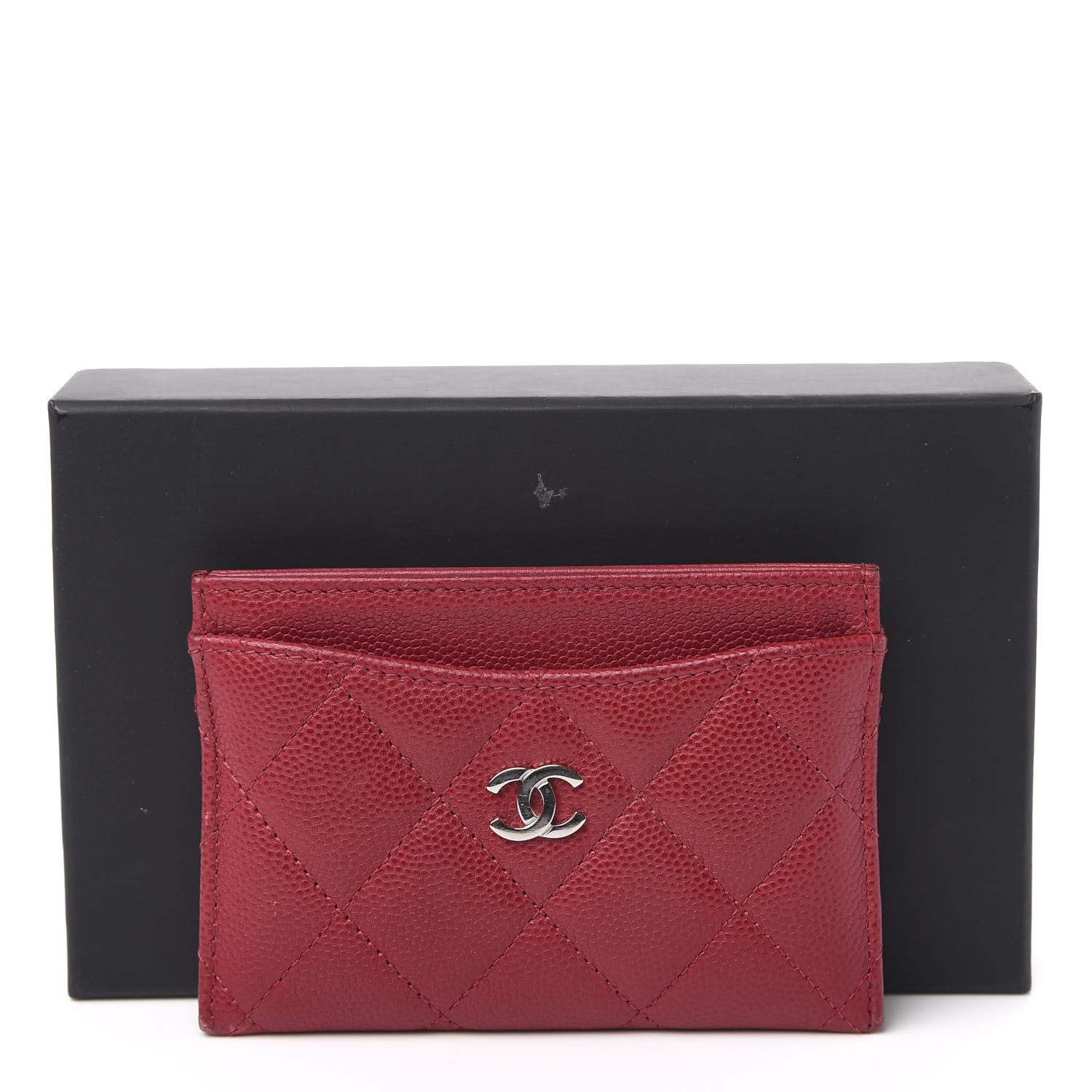 Chanel Caviar Quilted Card Holder Red 9 of 9