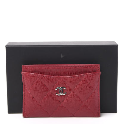 Chanel Caviar Quilted Card Holder Red 9 of 9