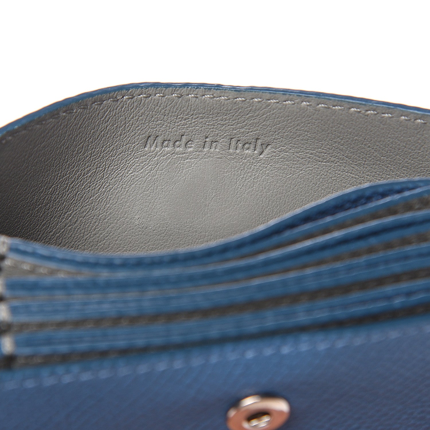 Celine Grained Shiny Calfskin Accordion Card Holder Denim 7 of 8