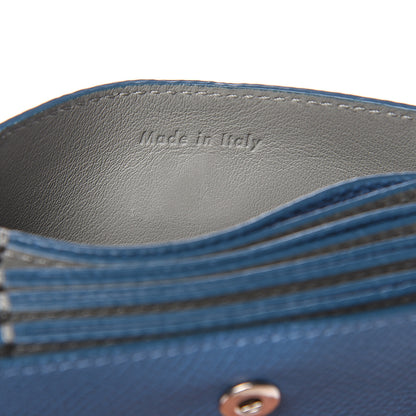 Celine Grained Shiny Calfskin Accordion Card Holder Denim 7 of 8