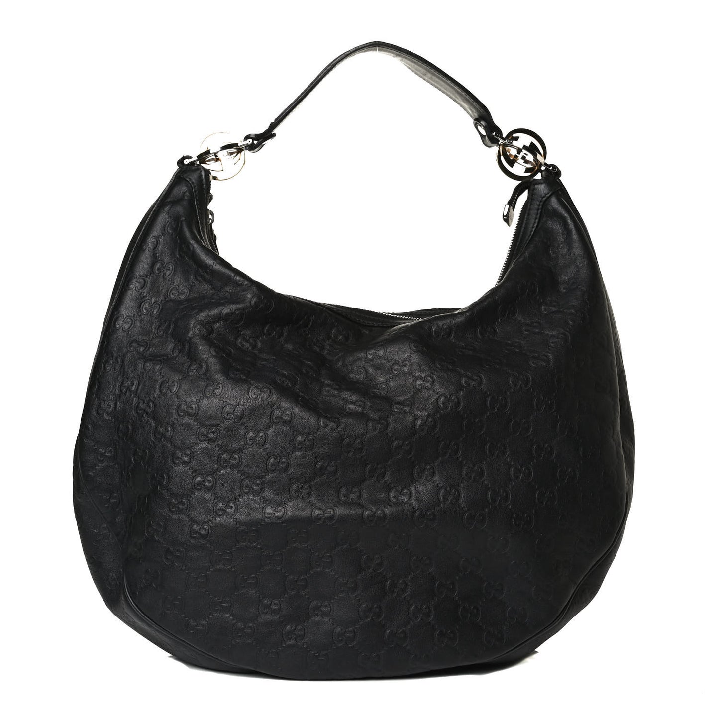 Guccissima Large GG Twins Hobo Black