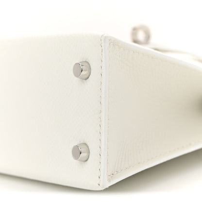 Hermes Epsom Mini Kelly Sellier 20 New White 18 of 19