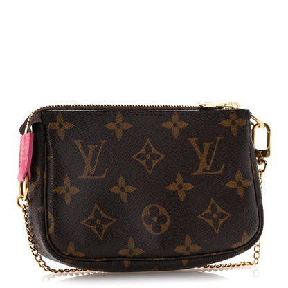 Louis Vuitton Monogram 2019 Christmas Animation Mini Courchevel Pochette Accessories Fuchsia 3 of 9