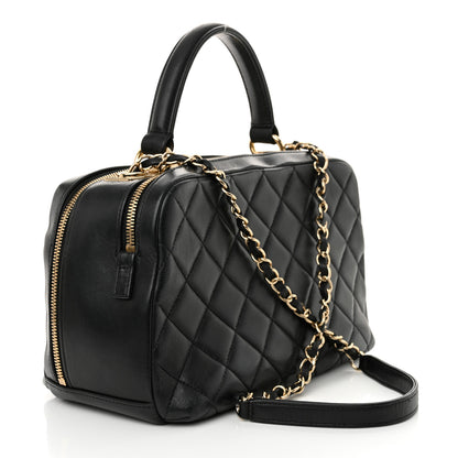 Chanel Lambskin Quilted Medium Trendy CC Bowling Bag Black 3 of 12