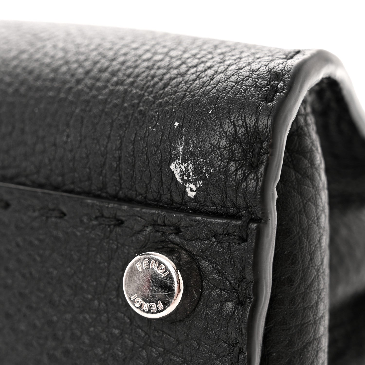 Fendi Cuoio Romano Selleria Bi-Color Mini Peekaboo Iconic Satchel Black Mou 13 of 17