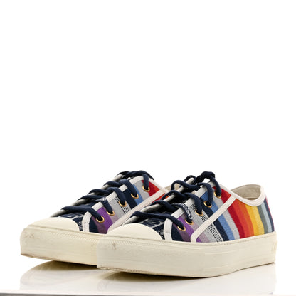Christian Dior Canvas Rainbow Embroidered Womens Walk'N'Dior Low Top Sneakers 39.5 Multicolor 3 of 8