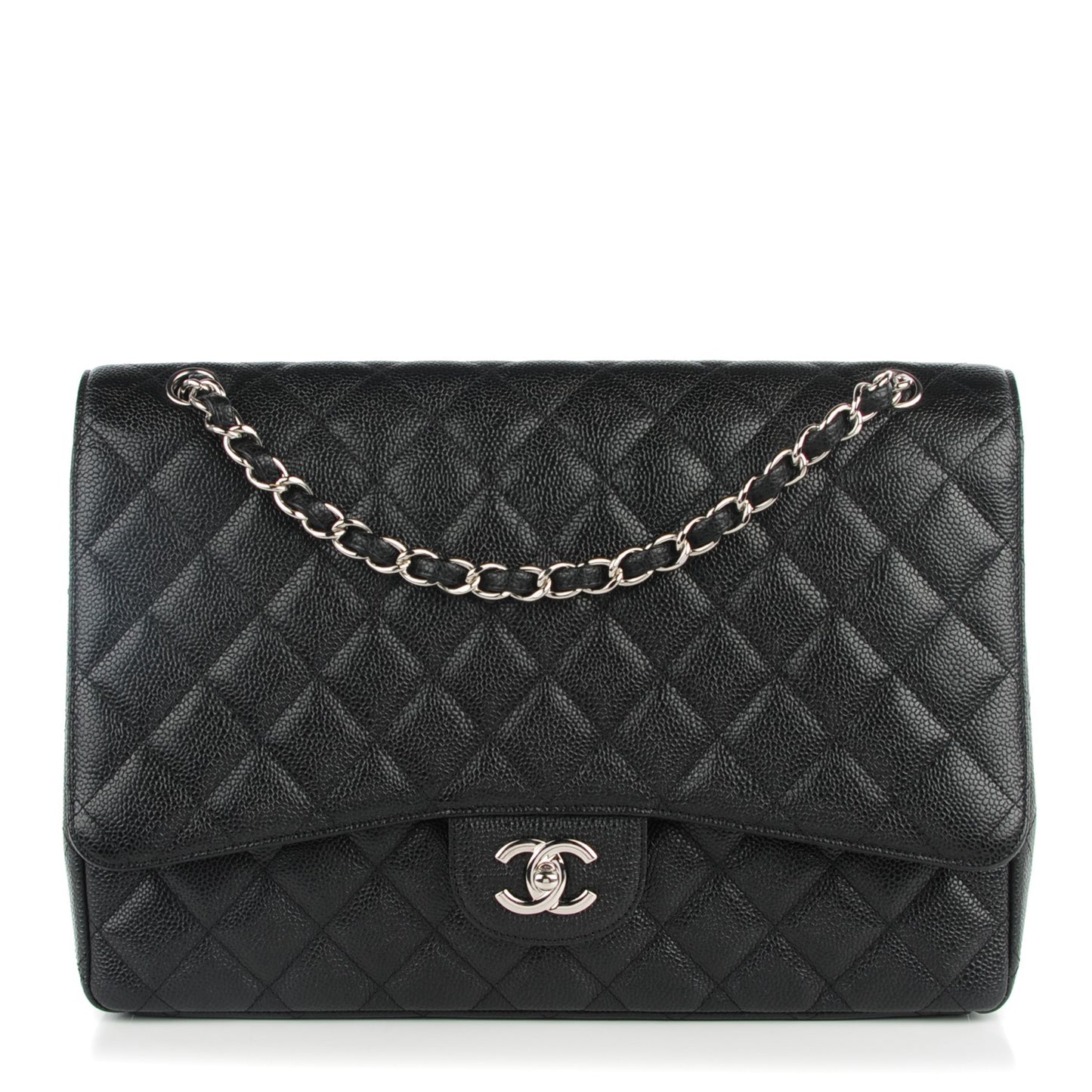 Caviar Quilted Maxi Single Flap Black