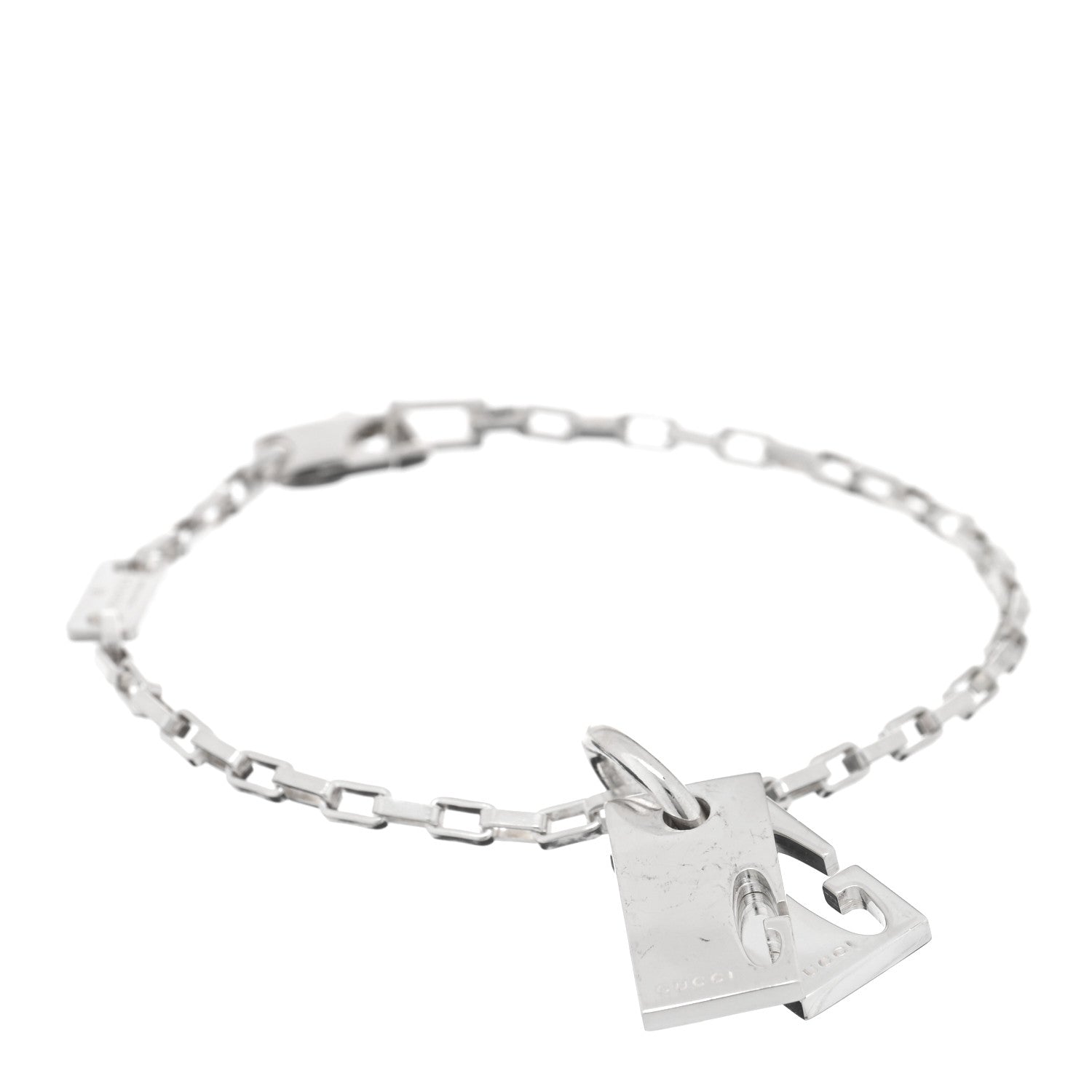 Gucci Sterling Silver Double G Charm Bracelet 1 of 3