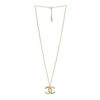 Chanel Crystal Enamel CC Reversible Pendant Necklace Gold 3 of 7