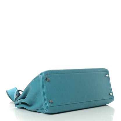 Hermes Togo Kelly Retourne 35 Turquoise 3 of 10