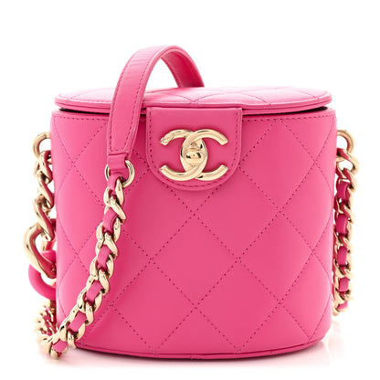 Chanel Lambskin Resin Elegant Chain Vanity Case Dark Pink 1 of 10