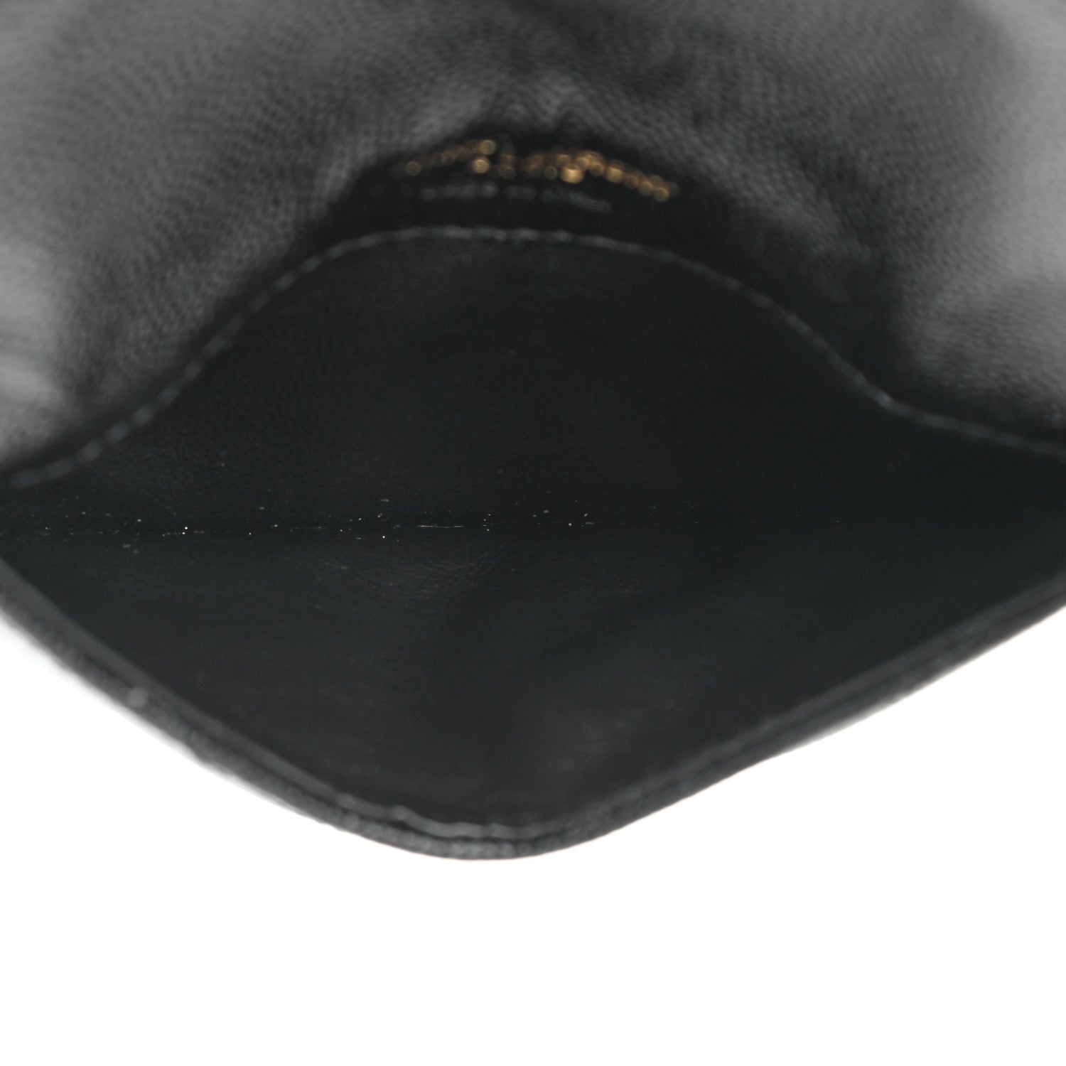 Saint Laurent Grain De Poudre Matelasse Chevron Monogram Compact Wallet Black 5 of 9