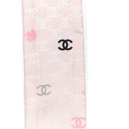 Chanel Silk CC Slim Bandeau Pink Ecru Black 6 of 6