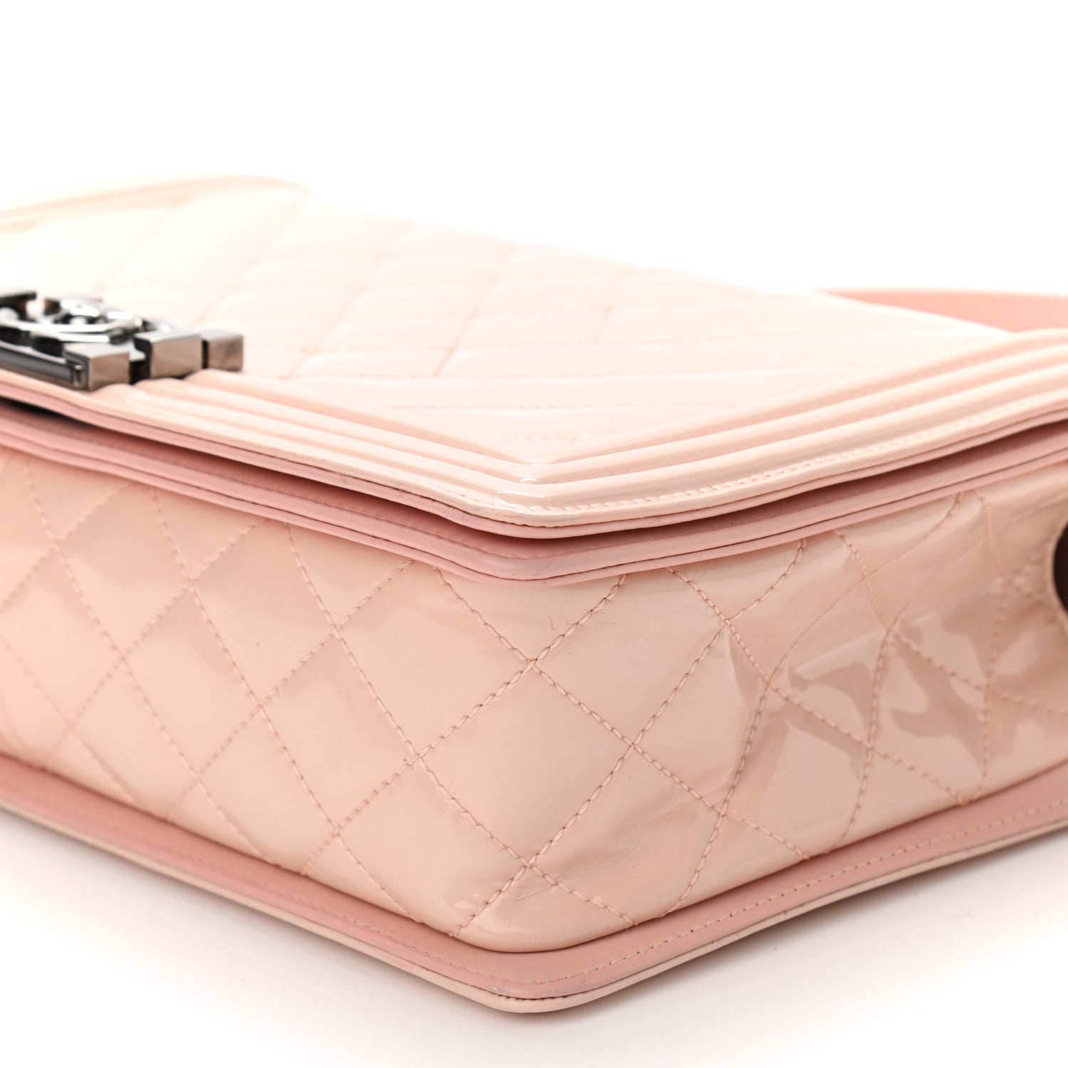 Chanel Patent Chevron New Medium Boy Flap Light Pink 10 of 10