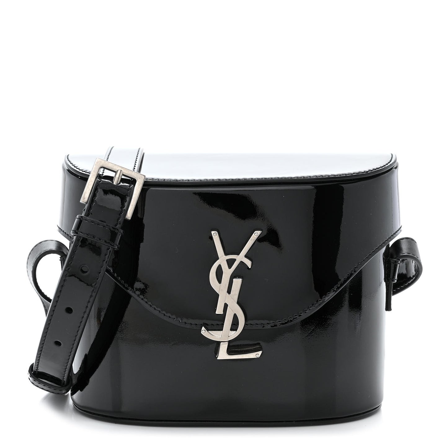 Patent Monogram June Box Bag Black