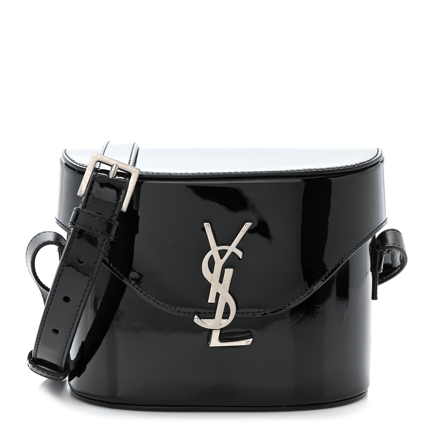 Saint Laurent Patent Monogram June Box Bag Black 1 of 11