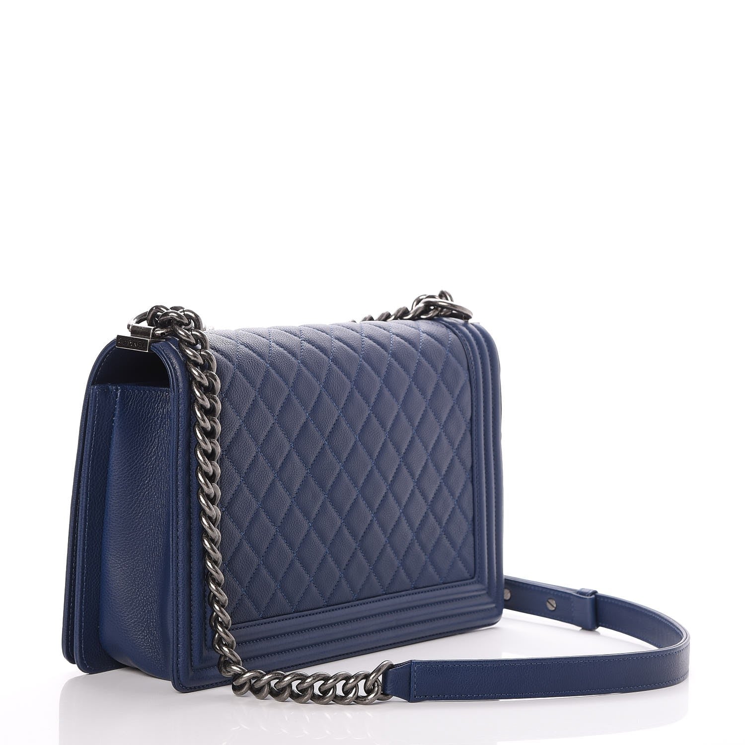 Chanel Grained Calfskin Quilted New Medium Boy Flap Navy 3 of 7