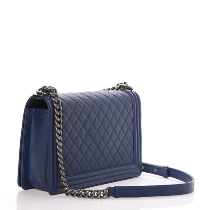 Chanel Grained Calfskin Quilted New Medium Boy Flap Navy 3 of 7