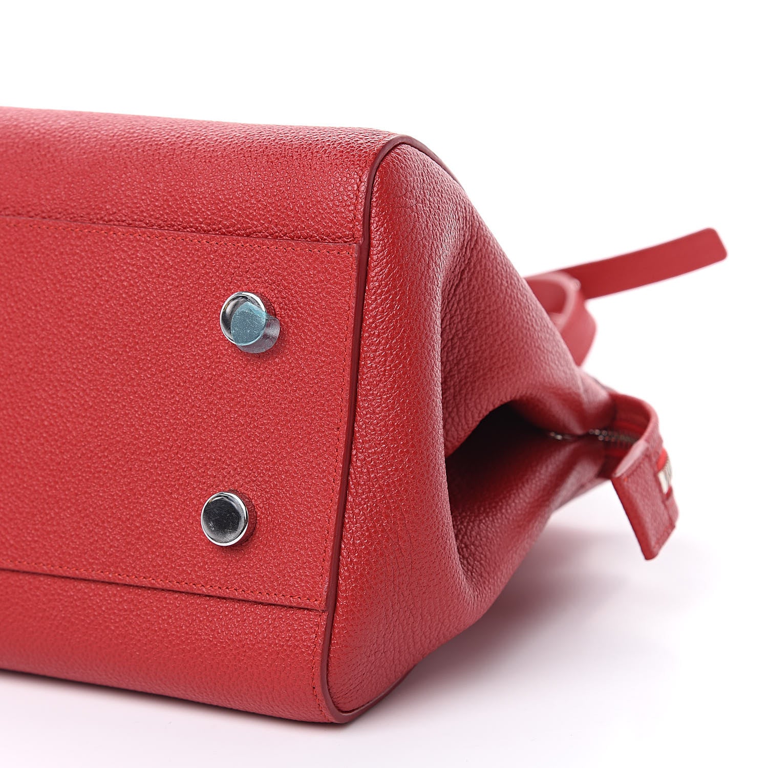 Saint Laurent Grained Calfskin Small Cabas Rive Gauche Red 9 of 14