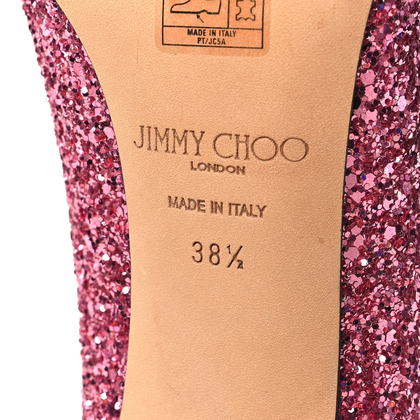 Glitter Pointy Toe Romy 85 Pumps 38.5 Pink