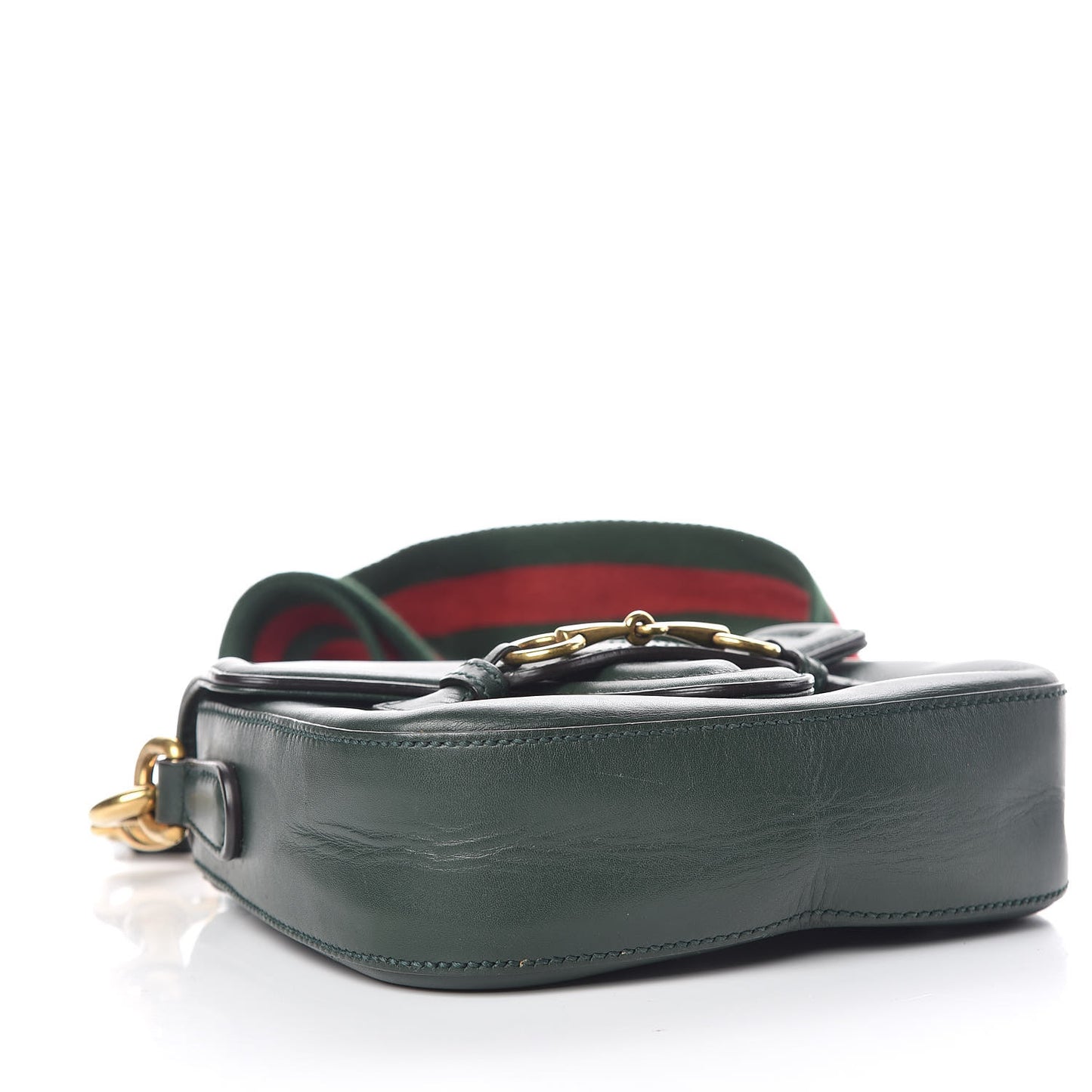 Calfskin Small Lady Web Shoulder Bag Green