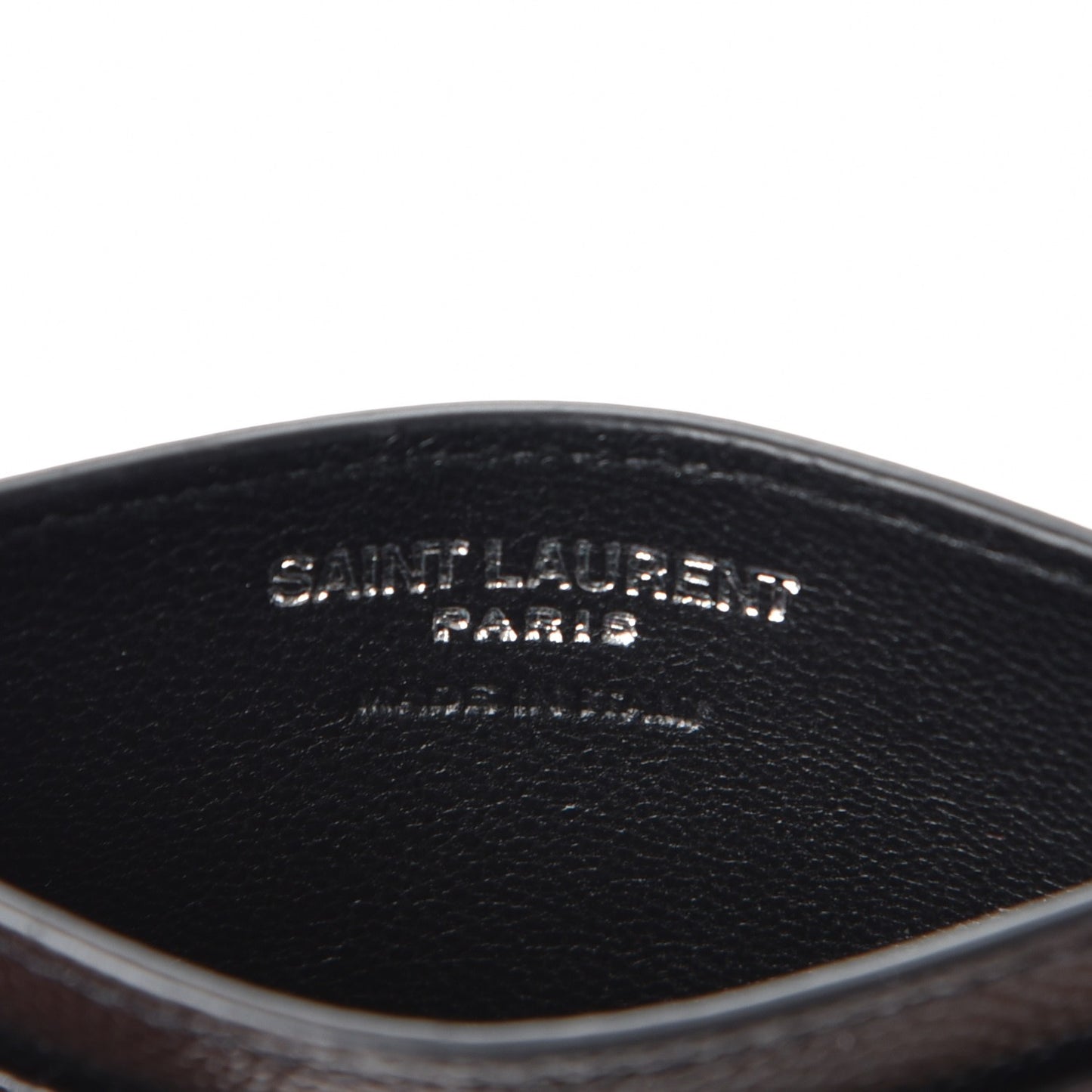Grain De Poudre Matelasse Chevron Monogram Credit Card Case Black