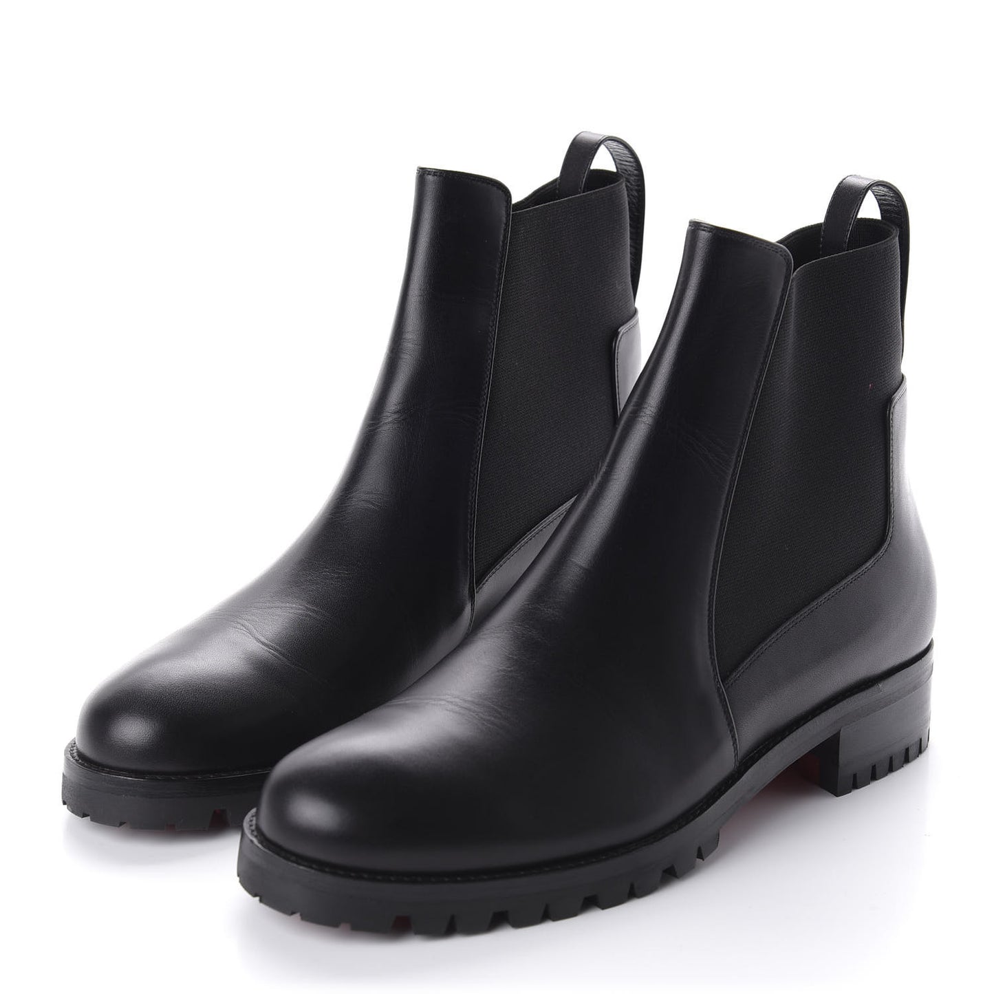 Calfskin Marchacroche Flat Chelsea Boots 38.5 Black