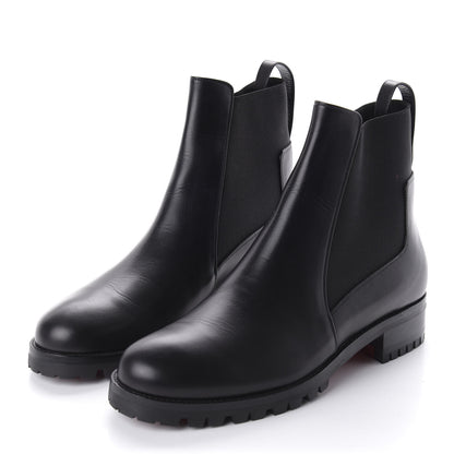 Christian Louboutin Calfskin Marchacroche Flat Chelsea Boots 38.5 Black 3 of 7