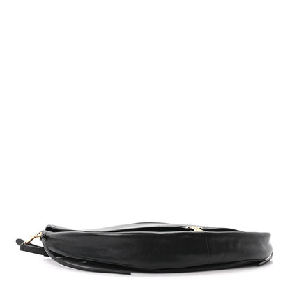 Celine Shiny Lambskin Soft Triomphe Half Moon Bag Black 4 of 11