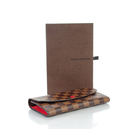Louis Vuitton Damier Ebene Emilie Wallet Red 4 of 7