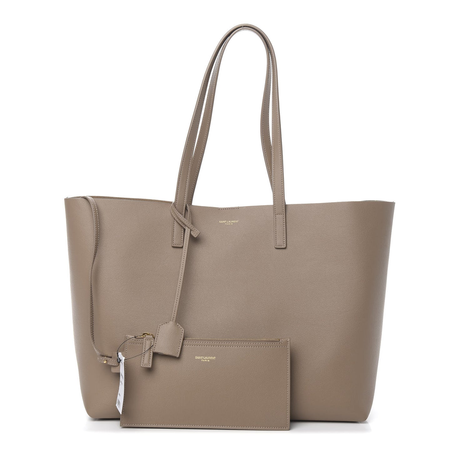 Calfskin Large Shopping Tote Dusty Gray
