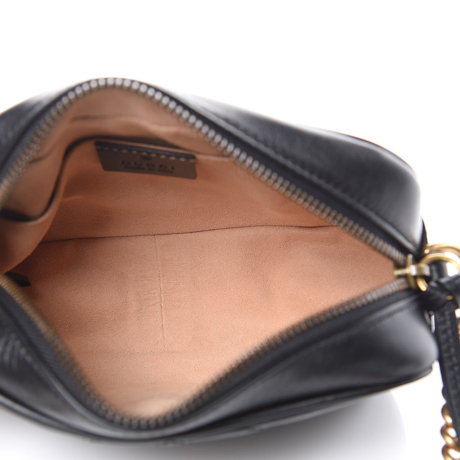 Gucci Calfskin Matelasse Mini GG Marmont Chain Shoulder Bag Black 5 of 12