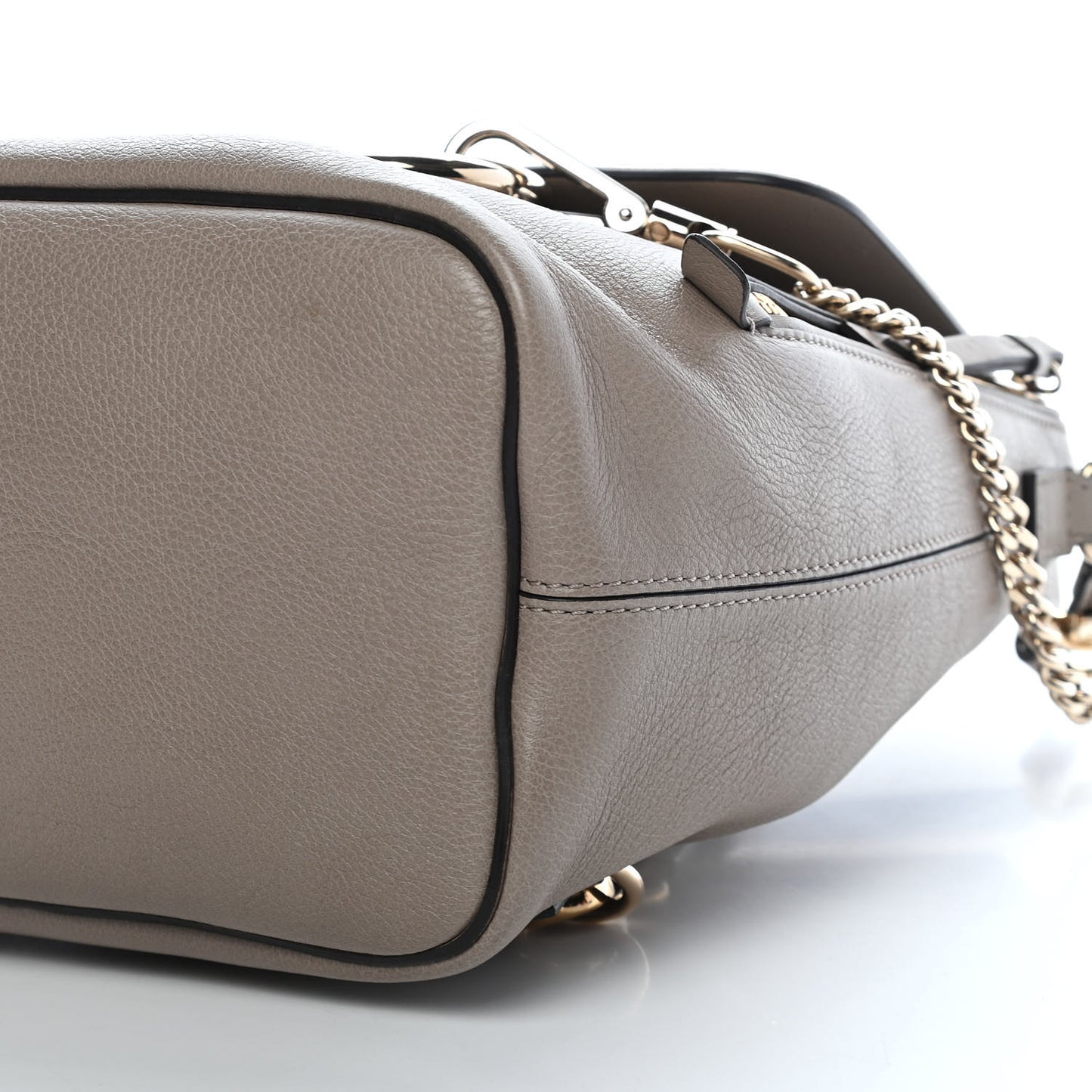 Suede Calfskin Small Faye Backpack Motty Grey