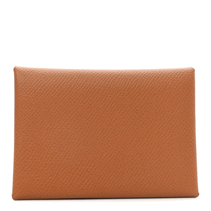 Hermes Epsom Calvi Duo Card Case Gold 1 of 6