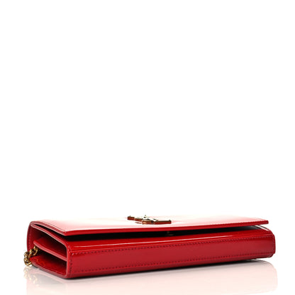 Saint Laurent Patent Calfskin Monogram Kate Wallet On Chain Rouge Eros 4 of 8