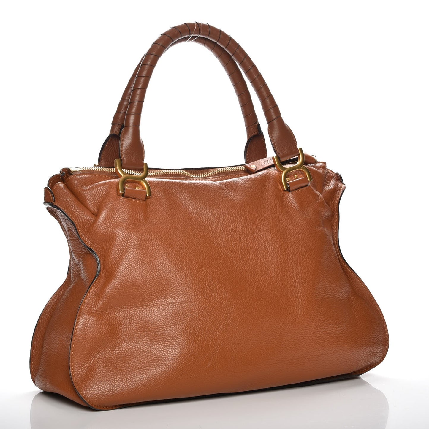 Calfskin Large Marcie Satchel Tan