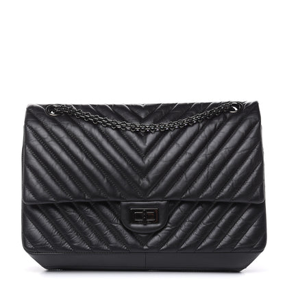 Chanel Aged Calfskin Chevron Quilted 2.55 Reissue 226 So Black 1 of 11