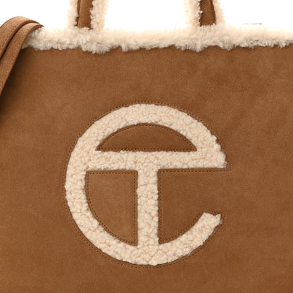 Telfar X UGG Suede Shearling Medium Shopping Bag Chestnut 8 of 10