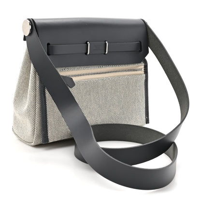 Hermes Military Toile Vache Hunter Herbag Zip Retourne 20 Ecru Ardoise 3 of 11